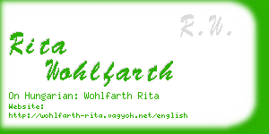 rita wohlfarth business card